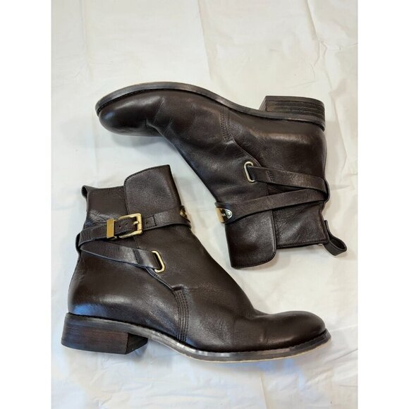 Michael Kors Arley Ankle Boots  Size 6 M Leather Buckle Strap - Picture 8 of 14